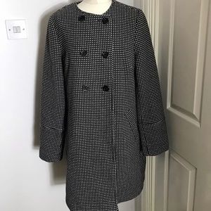 H&M Black and white polka dot coat